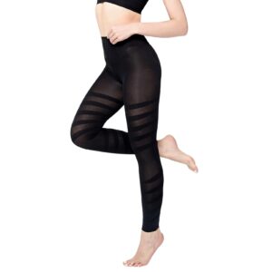 着圧レギンス 着圧スパッツ 着用して お腹ギュッとレディース 10分丈 ブラック